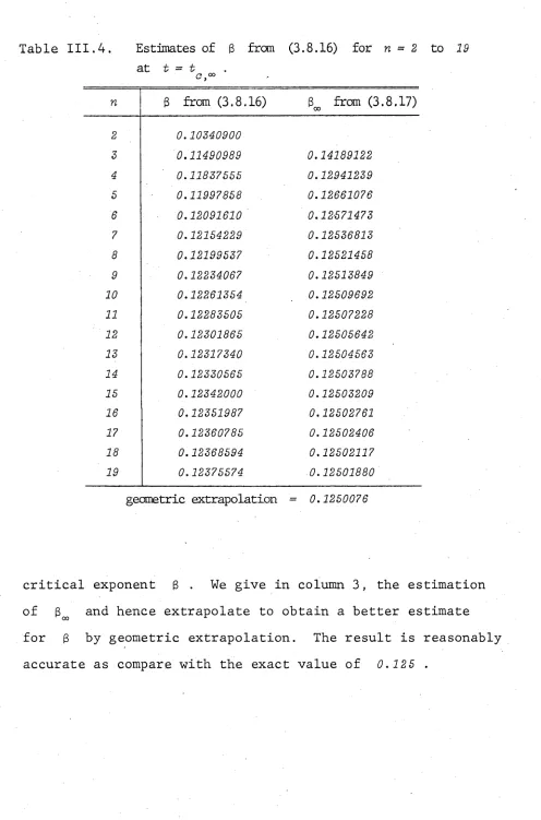 Table I I I .  4. 
