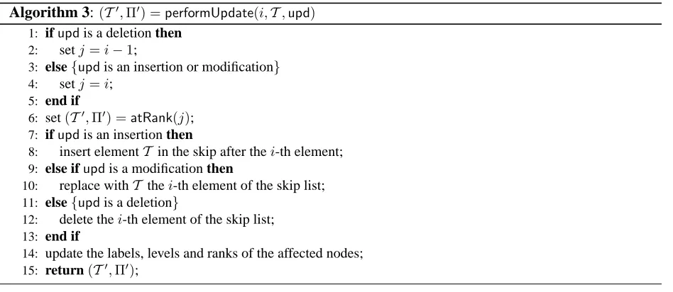 Table 3: The proof Π′(5) as produced by Algorithm 4 for the update “insert a new block with data T afterblock 5 at level 1”.