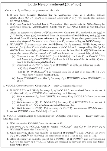 Figure 9: Code for ”Re-commitment by Individual Parties” Phase