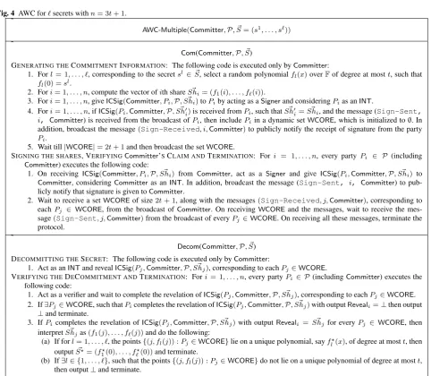 Fig. 4 AWC for ℓ secrets with n = 3t + 1.˜