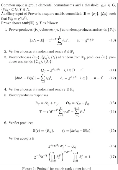 Figure 1: Protocol for matrix rank upper bound