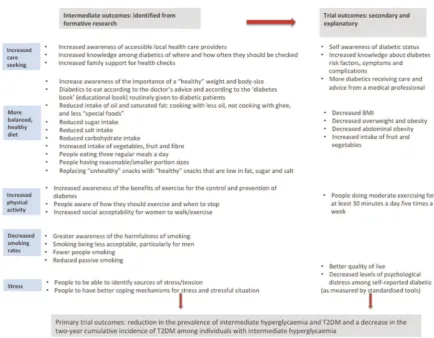 Figure 1. List of intended outcomes for the intermediate and trial outcomes.