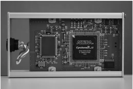 Fig. 6.Evaluation board for the PairingLite chip.