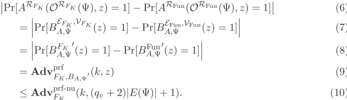 Figure 10 (with the IV ′s removed), we can reduce the distinguishability of Equation (2) to the