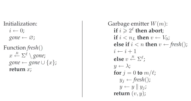 Figure 3.3: Garbage emitter W for CBC mode