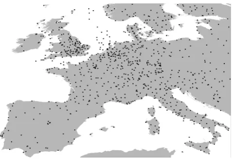 Fig. 1. Positions of the METARs stations used in this study.