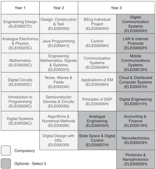 Figure 7. BEng Electronic Engineering Structure (University of York).