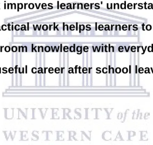 Table 13: Learner performance analysis in question 3 (practical-based) ........ 766  Table 14: Table showing level categories ..........................................................
