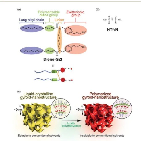 Fig. 1Design strategy for creating a gyroid-nanostructured matrix. (a)tion of our strategy for the preparation of a gyroid-nanostructuredmatrix