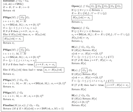 Figure 10: Game sequence used in proof of Theorem 4.2.