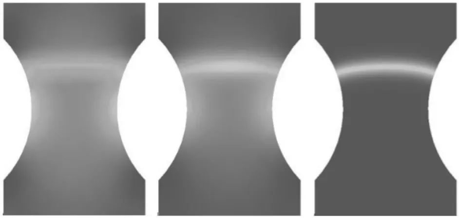 Figure 3.18: Damage state evolution with smeared model with weak layer.