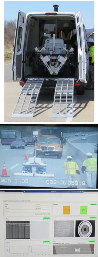 Figure 5 Command van and data collection  and robot monitoring displays.