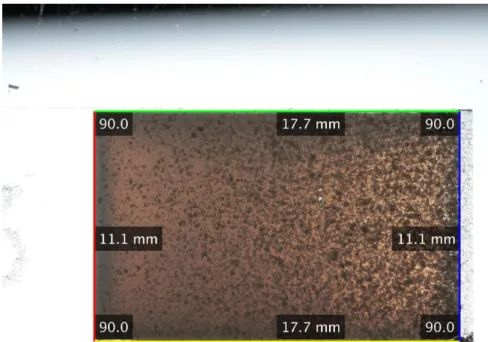 Figure 2.13: A MIP film for which the geometry characteristics are overlaid on the image