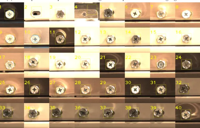 Figure 1.15: The 40 cluster seeds capture different variations in the appearance of the screw including defects.