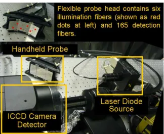 Fig. 1. Instrumentation for the hand-held probe based optical imaging system. 
