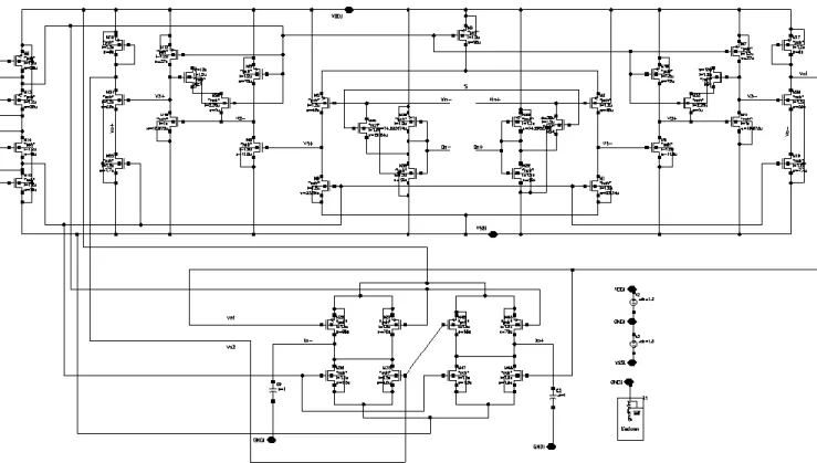 Figure 3.1 shows the complete schematic diagram of the proposed Universal Amplifier Module  (UAM) in 0.18 µm CMOS (CMOSP18/TSMC) technology