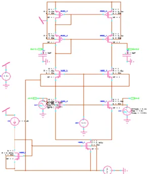Figure 2.3:Cascode Bulk Driven Differential  Amplifier 