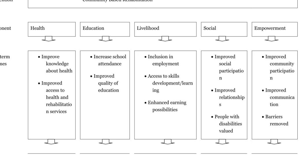 Figure 3: Causal chain for the impact of community based rehabilitation programmes for people with disabilities 