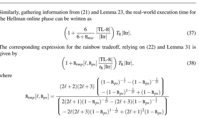 table lookups dominate the online phase, and we can combine TR =Θ(tℓ), MR =Θ(mℓ), andℓ = Θ(1) to conclude that TRMR ∝ N