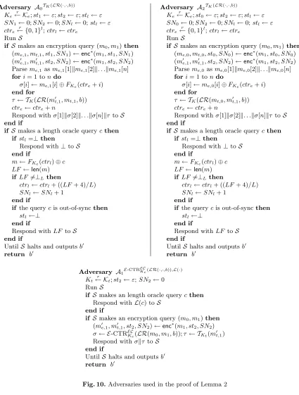 Fig. 10. Adversaries used in the proof of Lemma 2