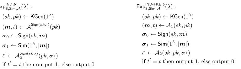 Fig. 4. Indistinguishability Experiments (without and with Full Key Exposure).