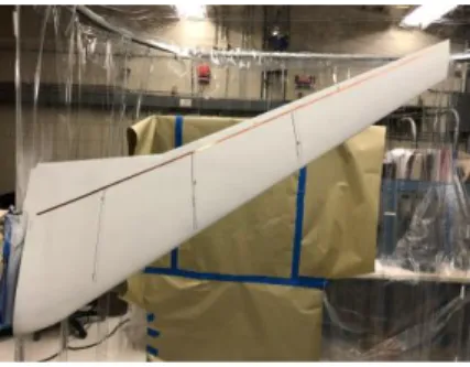 Fig.  4.  Copper  tape  electrode  placed  near  trailing  edge  on  the  upper  surface  of  the  CRM-NLF