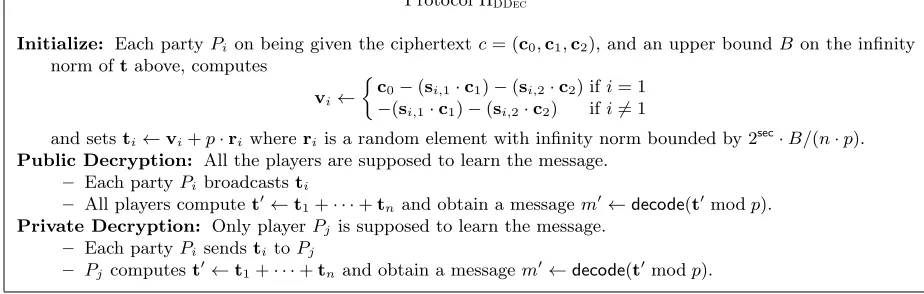 Fig. 8. The distributed decryption protocol.