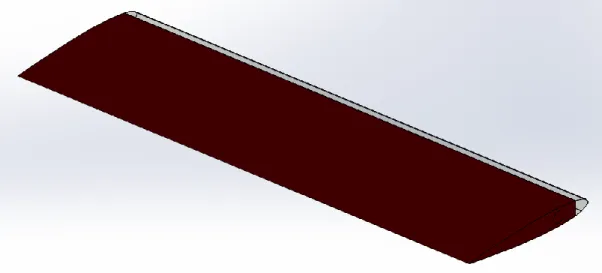 Figure 4.2. NACA 0012 airfoil with a replaceable Delrin leading edge. 