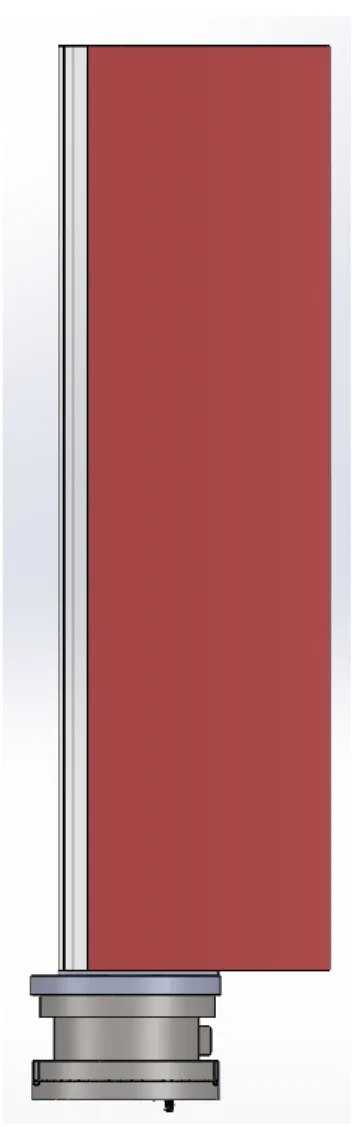 Figure 4.4. Airfoil mounted on the load cell. 