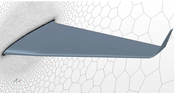 Figure 7. Star-CCM+ CFD CAD geometry for the clean wing and gloved wing. 