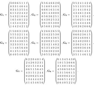 Fig. 2. Public key (given as matrices) of the Multi-HFE example considered with q = 7, N = 2, d = 4, andD = 14.