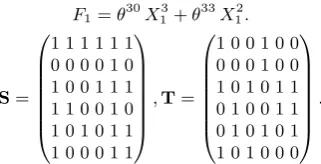 Fig. 4. Public key for a (Multi-)HFE with parameters q = 2, N = 1, d = 6, and D = 3.