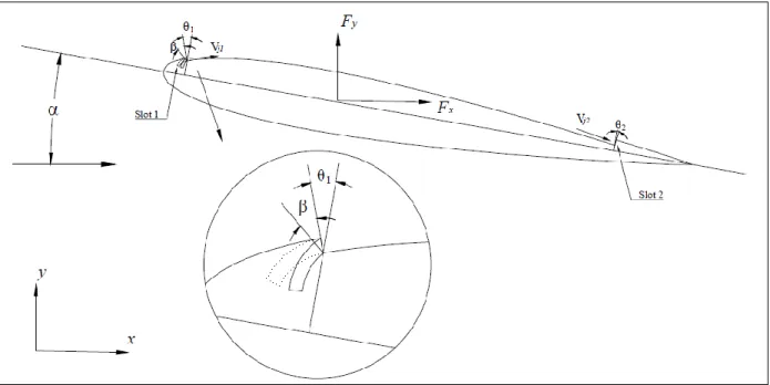 Figure 3: Flow parameters at the injection and suction slots. 