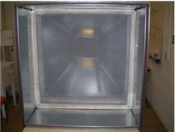 Figure 2.7: Settling chamber with screens  Source: Tatman 