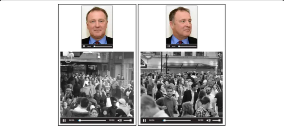 Fig. 5 Representation of two face-search trials, one in standard definition (left) and one in high definition (right)