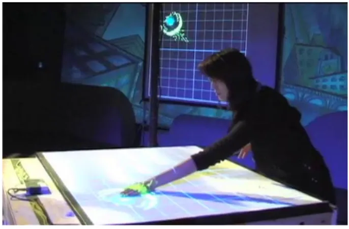 Figure 1. Dynamic Score performance application in a  concert  setting  [1].  (Performance  video  is  available  at  http://insookchoi.com/projects/playable-media/ .) 