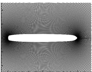 Fig. 3 Grid of level nc = 256 (airfoil 1)