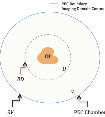 Figure 1. An example of a PEC-enclosed microwave imaging problem domains.