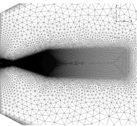 Fig. 3 Illustration of the symmetry plane and plume resolution for nozzle grids.