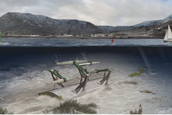 Figure 1.5: An artistic impression of the 1.2 MW Pulse Tidal oscillating wing device.