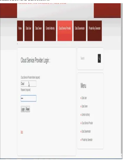 Fig 1:Cloud Server Provide Login Page 