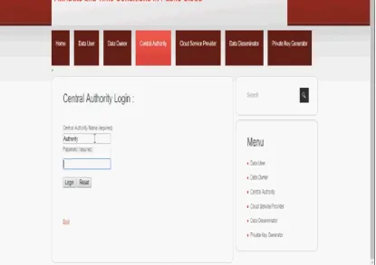 Fig 2: central authority page