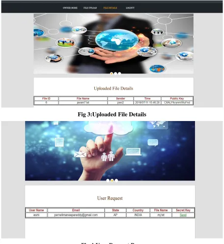Fig 3:Uploaded File Details 