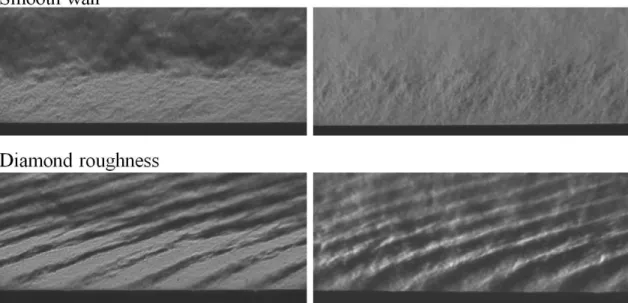 Figure 4.6 Sample schlieren images, using a gas breakdown-generated spark source. Left column: 