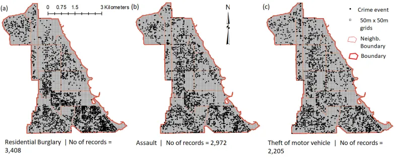 Figure 2: Spatial patterns of the case data sets.