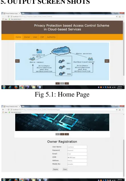 Fig 5.1: Home Page 