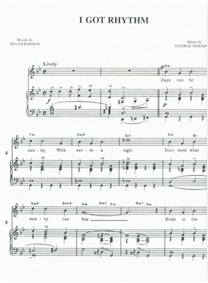 Figure 2.5 - Gershwin, &#34;I Got Rhythm,&#34; verse. (cont. on next page) 