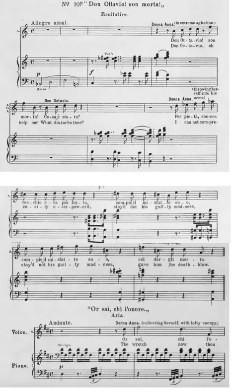 Figure 2.7 - Mozart, Don Giovanni, No. 10a - Recitative (mm. 1-7; 66-69) and Aria (mm
