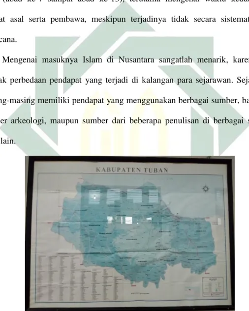 Gambar 1 : Peta wilayah Kabupaten Tuban  Foto : Koleksi Pribadi Penulis 
