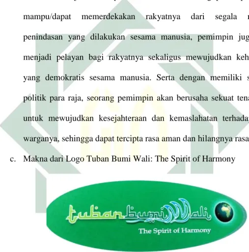 Gambar 5 : Logo Tuban Bumi Wali : The Spirit of Harmony  Foto : Koleksi BAPPEDA 